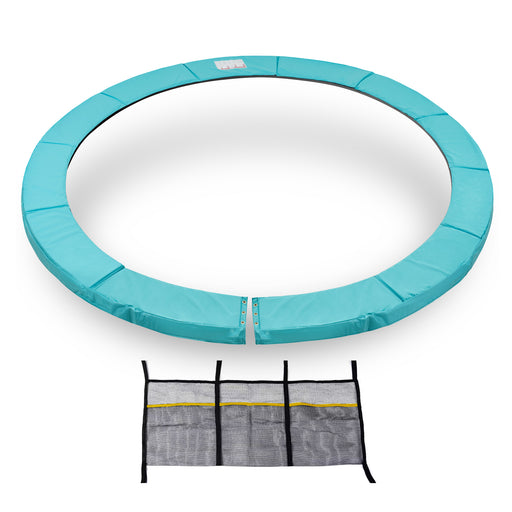 ExacMe Thicker Trampoline Pad with Opening, Replacement Spring Cover Safety Pads, Extra Storage Bag, Seafoam Green 6181-P-SG