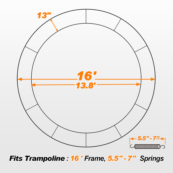 ExacMe Thicker Trampoline Pad with Opening, Replacement Spring Cover Safety Pads with Storage Bag, Purple 6181-P-PL