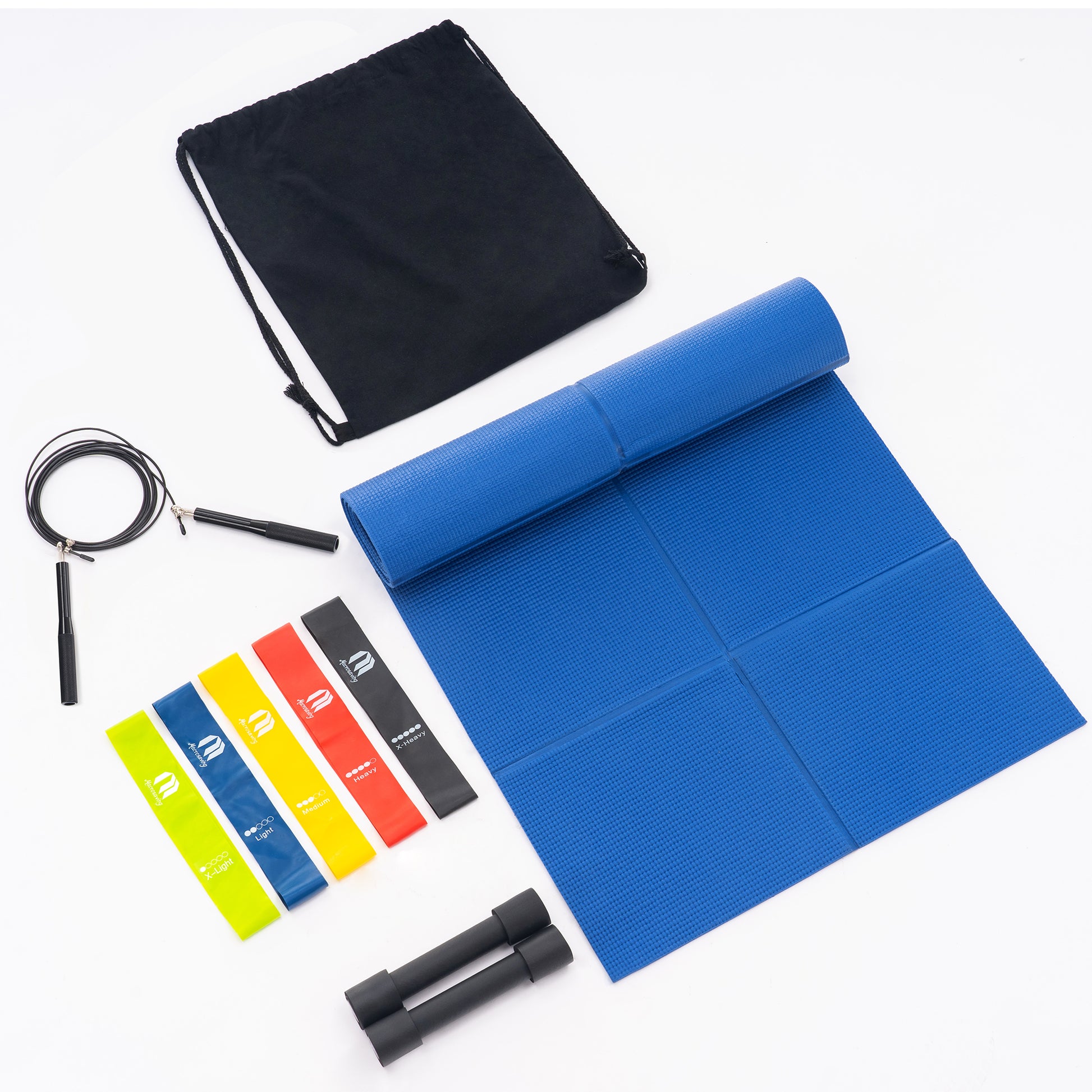Macrosaving Yoga Starter Set 9 Pieces Travel Yoga Mat Set for Beginners Women Men with Bag