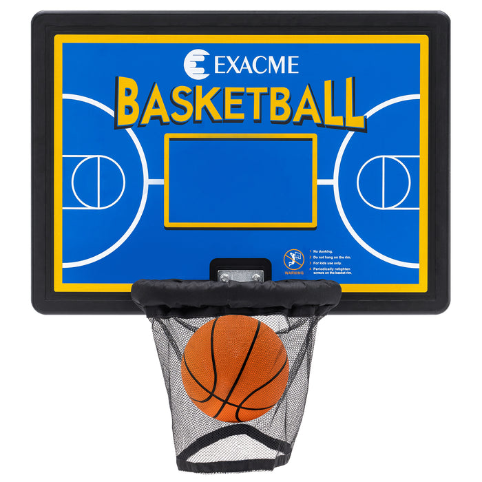 ExacMe Rectangle Basketball Hoop and Ball for Trampoline, 31.9" x 22.8", Attachment for Straight Enclosure Net Pole (Pump, Instruction Manual Included)