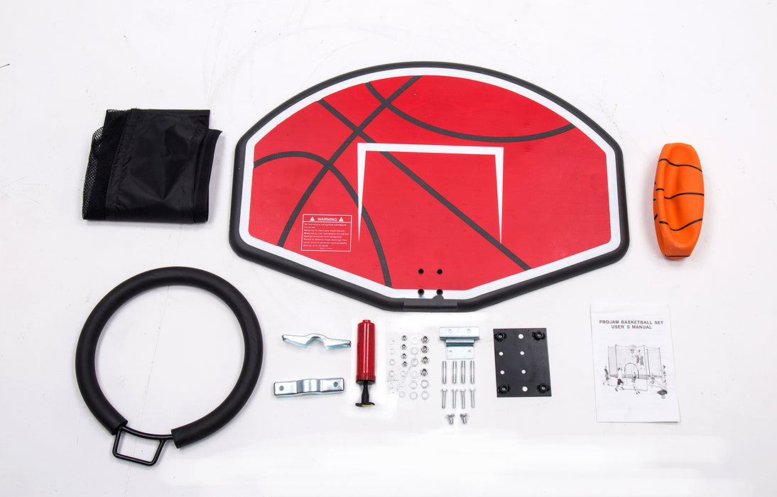 ExacMe Outdoor Trampoline 16 15 14 13 12 10 8 Foot with Basketball Hoop, Outer Enclosure and Ladder, T8-T16+BH04