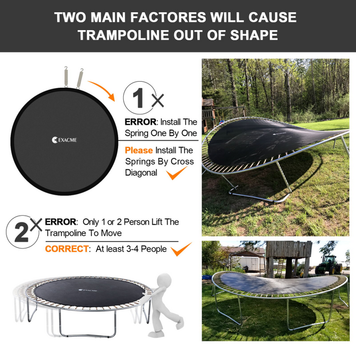 ExacMe Outdoor Trampoline 15 Foot with Intra Enclosure and Ladder, C15