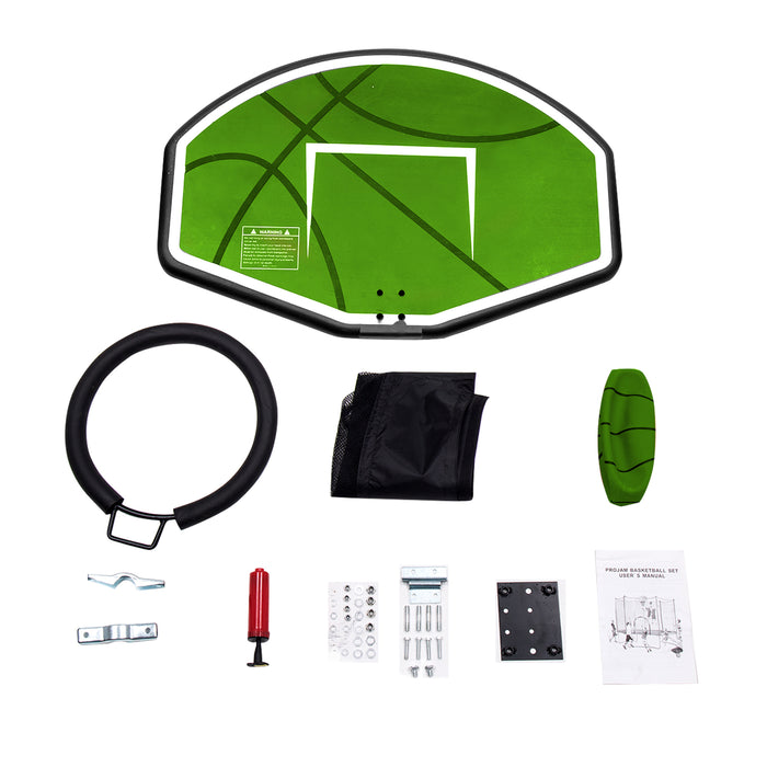 ExacMe Outdoor Trampoline 16 15 14 13 12 10 8 Foot with Basketball Hoop, Outer Enclosure and Ladder, T8-T16+BH04