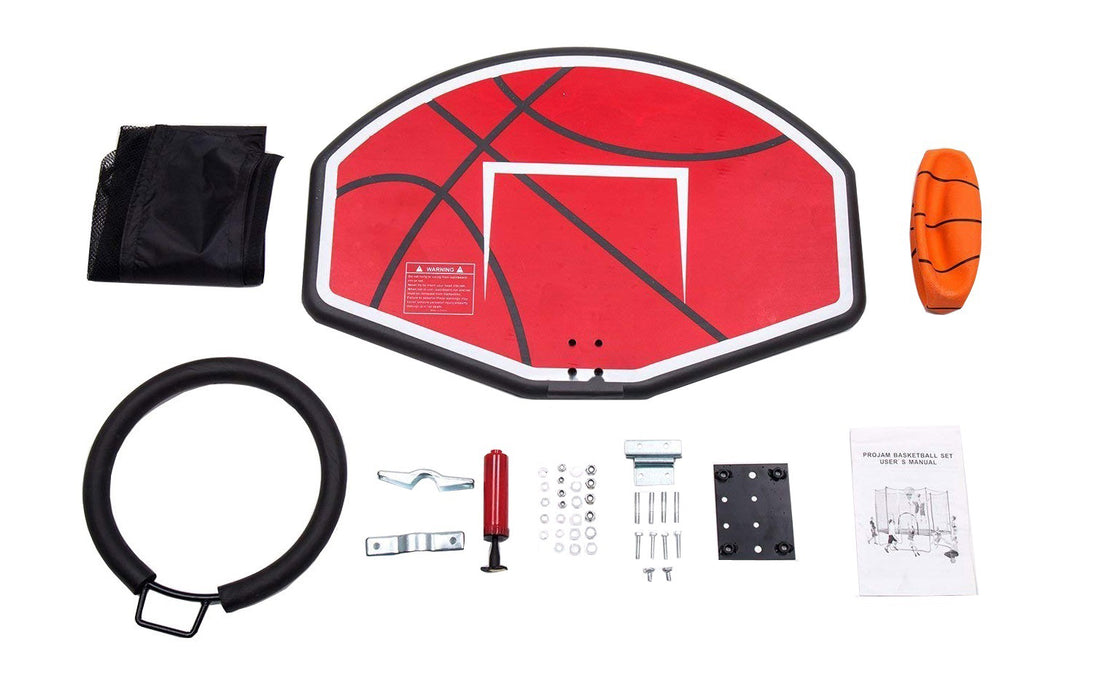 ExacMe Outdoor Trampoline 16 15 14 13 12 10 8 Foot with Basketball Hoop, Outer Enclosure and Ladder, T8-T16+BH04
