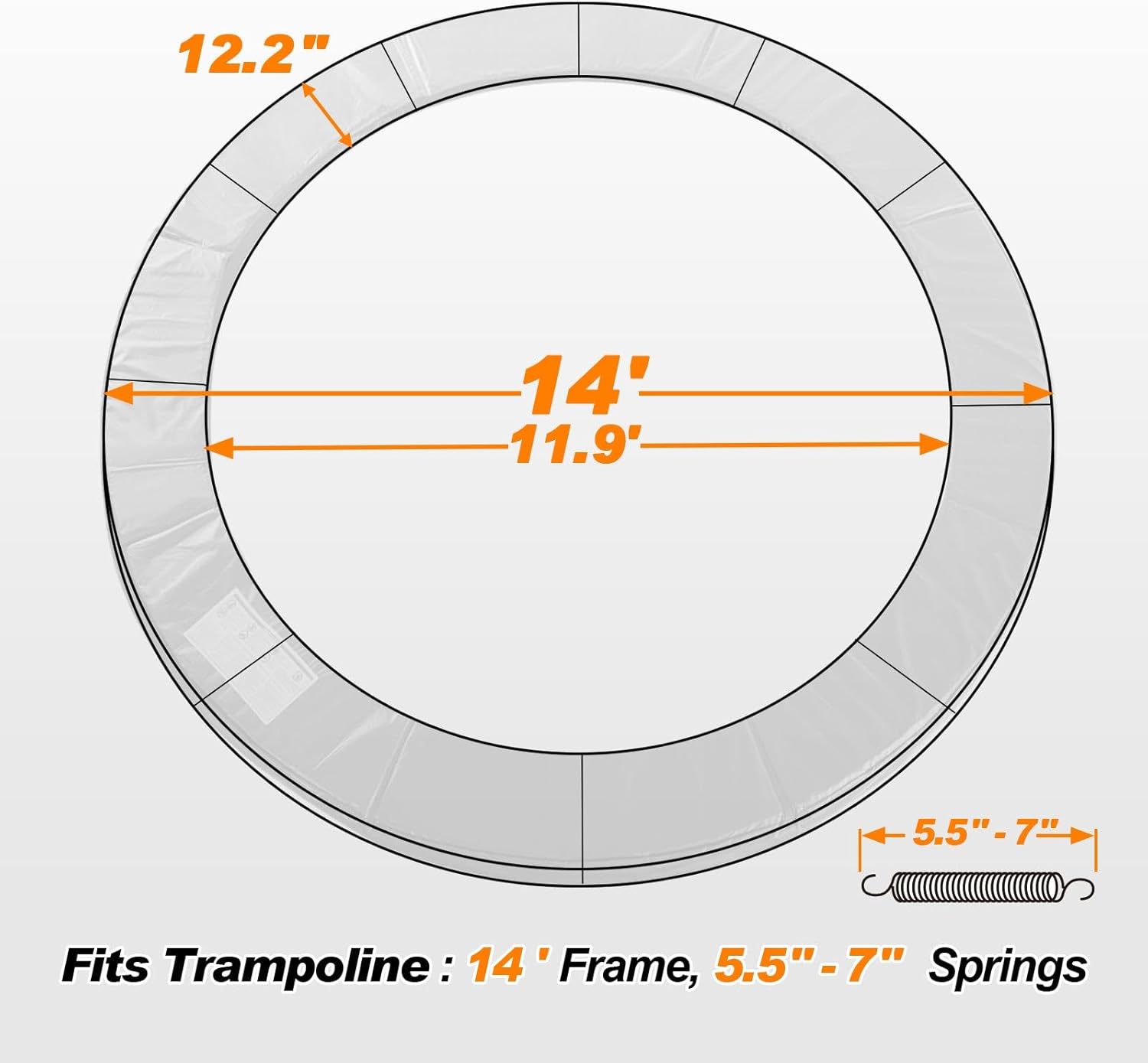 Classic Trampoline Replacement  Pad 8 10 12 13 14 15 16FT