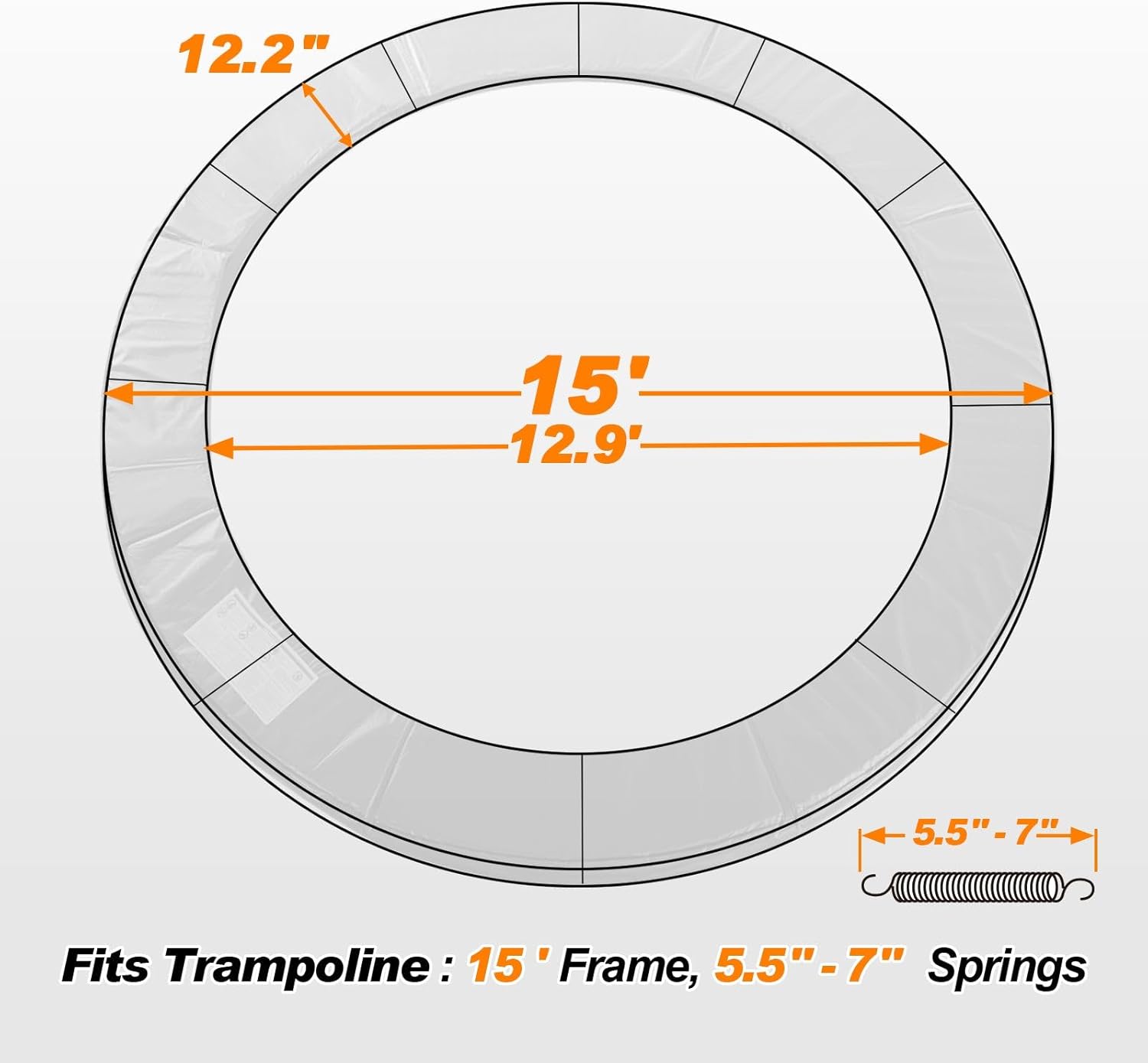 Upgraded Double-Sided Trampoline Pad 8 10 12 14 15 16ft