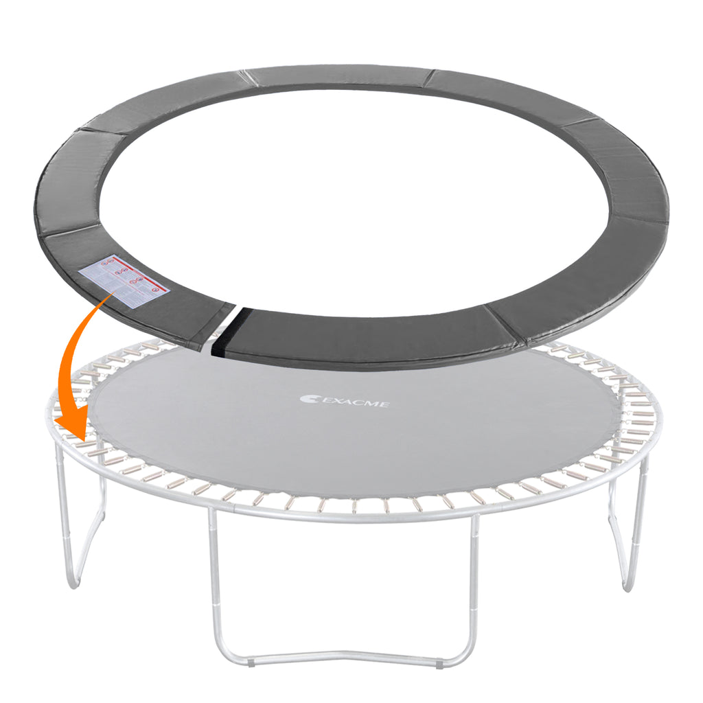ExacMe Replacement Trampoline Pad, Safety Spring Cover Frame Pad 8 10 12 13 14 15 16FT, Grey, 6180-CP-GY