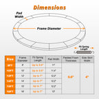 Double-Sided Trampoline Pad 8 10 12 14 15 16FT
