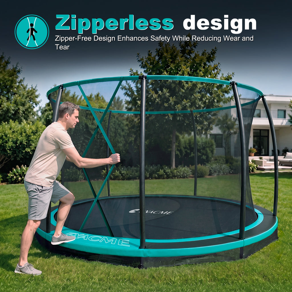 In-Ground Round Trampoline with Net  8/10/12/14FT