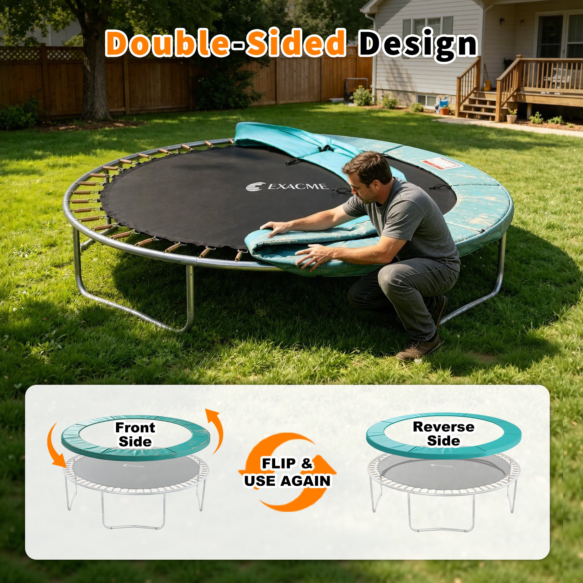 Double-Sided Trampoline Pad 8 10 12 14 15 16FT