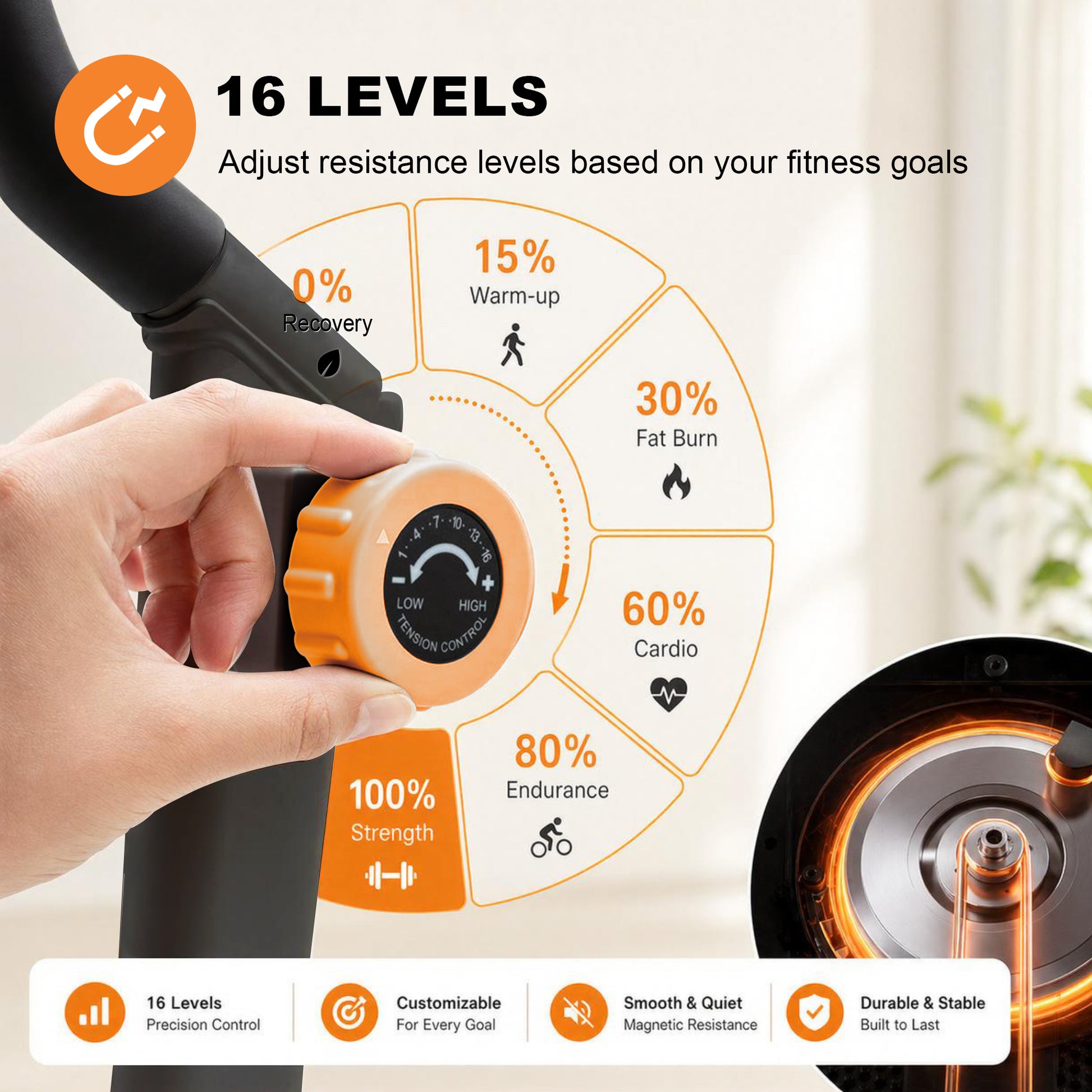 Upgraded Magnetic Stair Stepper for Home, 16-Level Adjustable Resistance up to 77LBS, with Cup Holder & Bluetooth APP, Folding Compact Cardio Climber, 350LBS Capacity