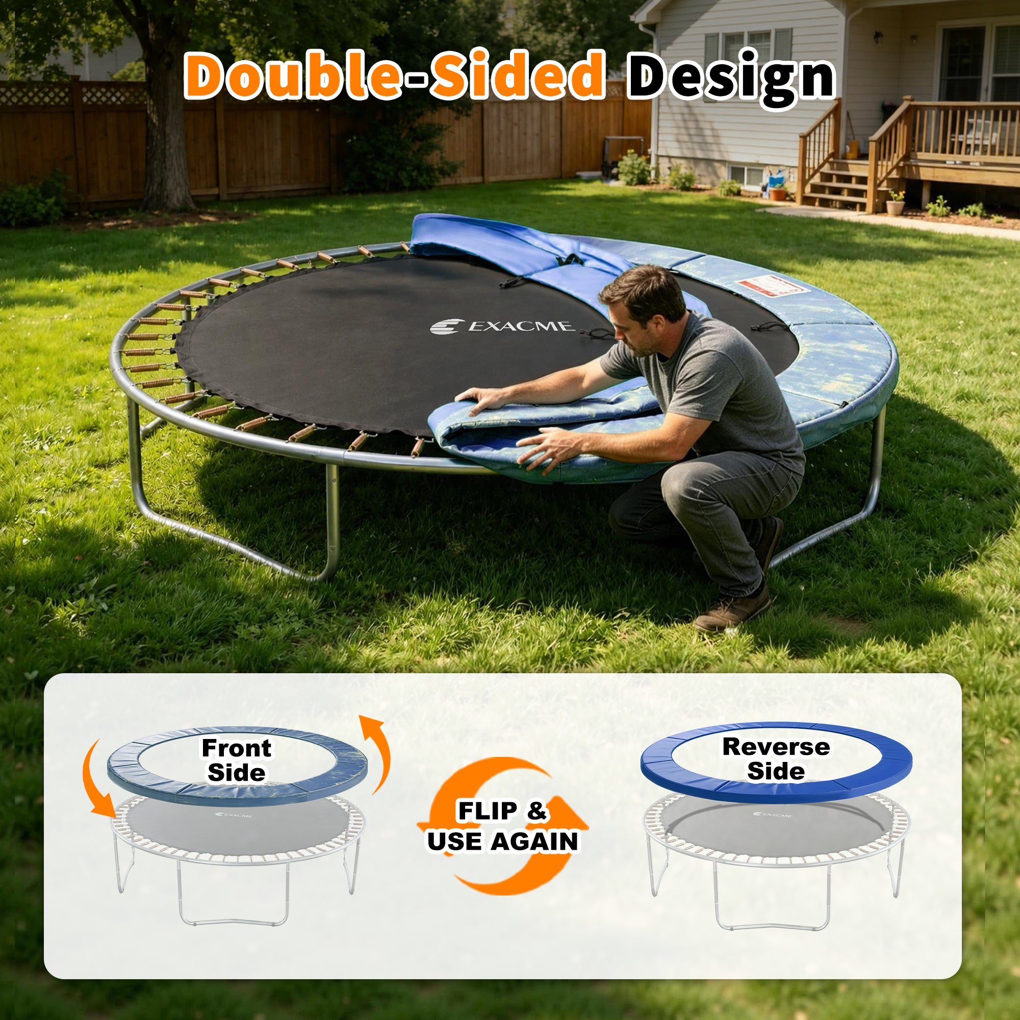 Double-Sided Trampoline Pad 8 10 12 14 15 16FT