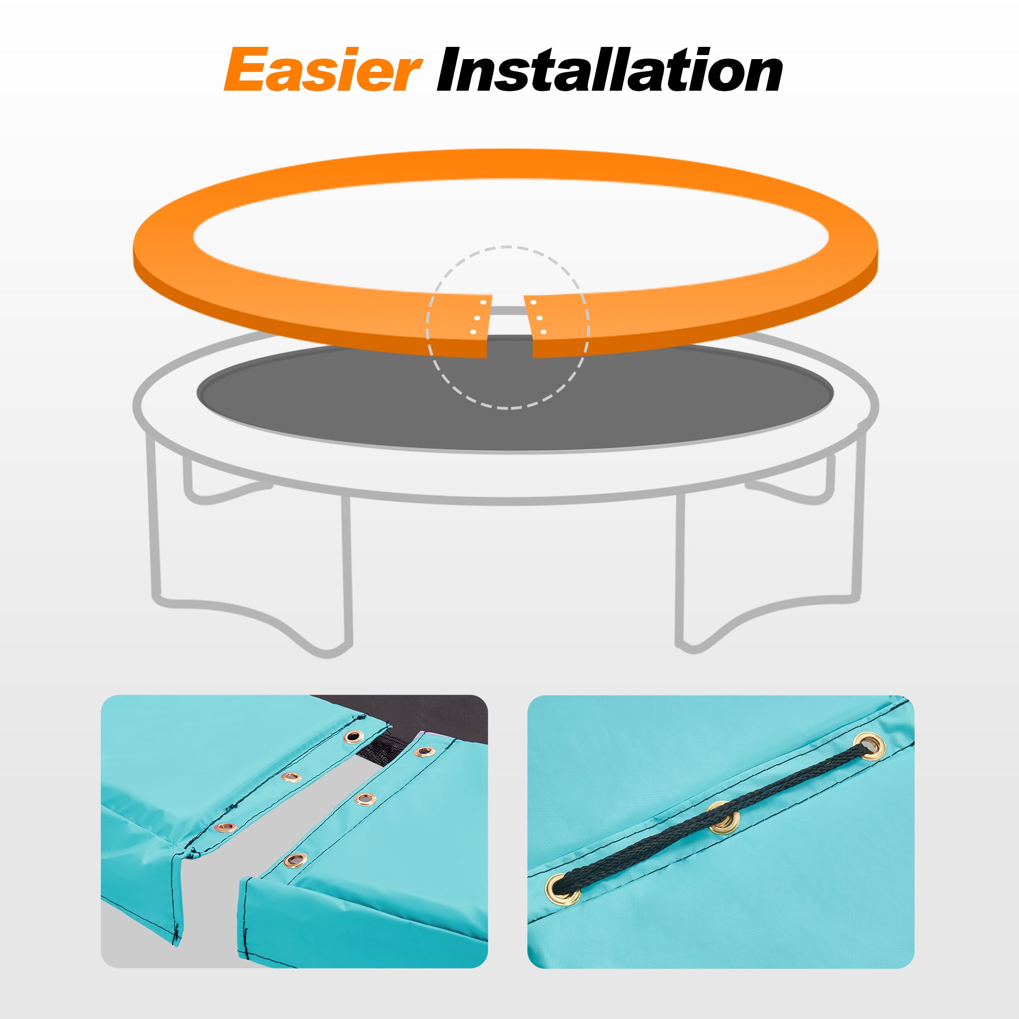Premium Thicker Trampoline Replacement Pad with Opening and Storage Bag  8 10 12 13 14 15 16FT