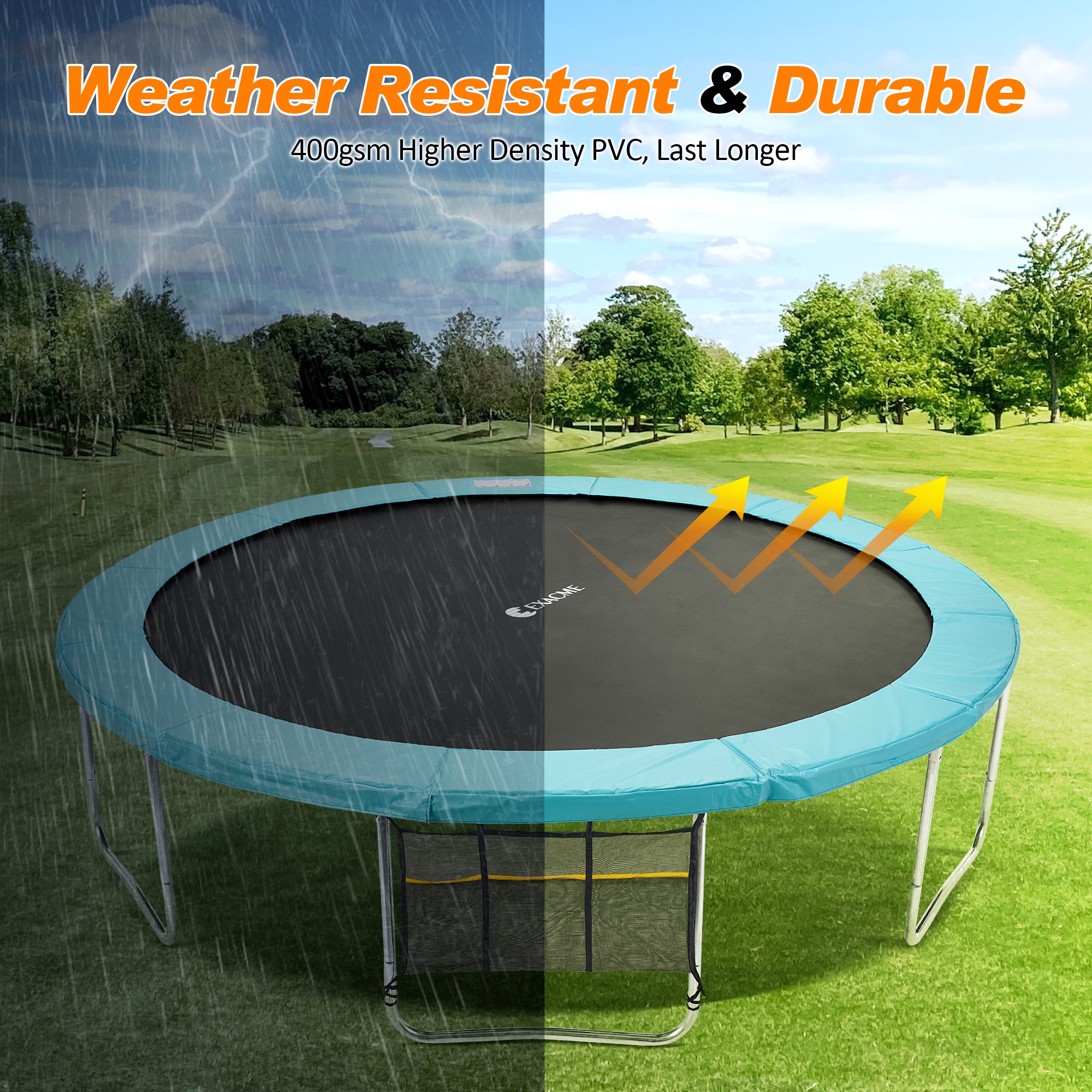 Premium Thicker Trampoline Replacement Pad with Opening and Storage Bag  8 10 12 13 14 15 16FT