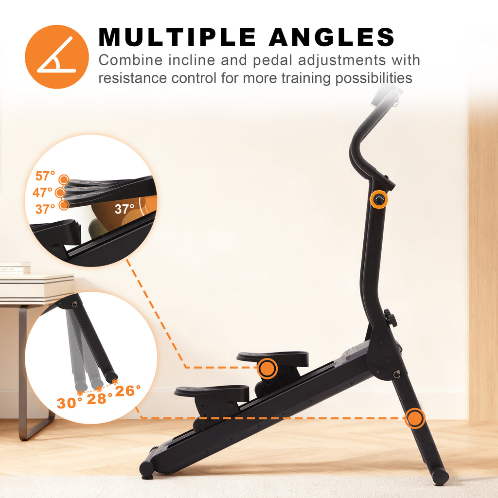 Upgraded Magnetic Stair Stepper for Home, 16-Level Adjustable Resistance up to 77LBS, with Cup Holder & Bluetooth APP, Folding Compact Cardio Climber, 350LBS Capacity