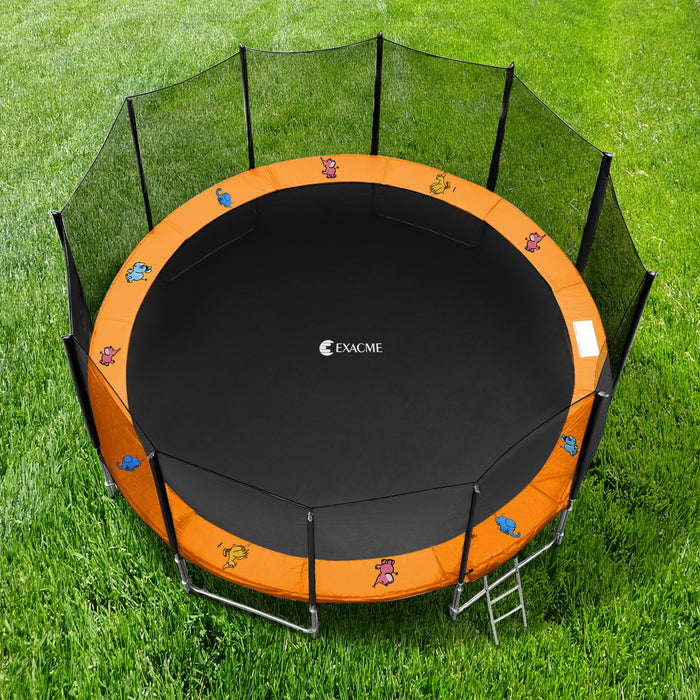 ExacMe Replacement Trampoline Pad, Safety Spring Cover Frame Pad 10 12 14 15 16FT, Orange Animal, 6180-CP-WD