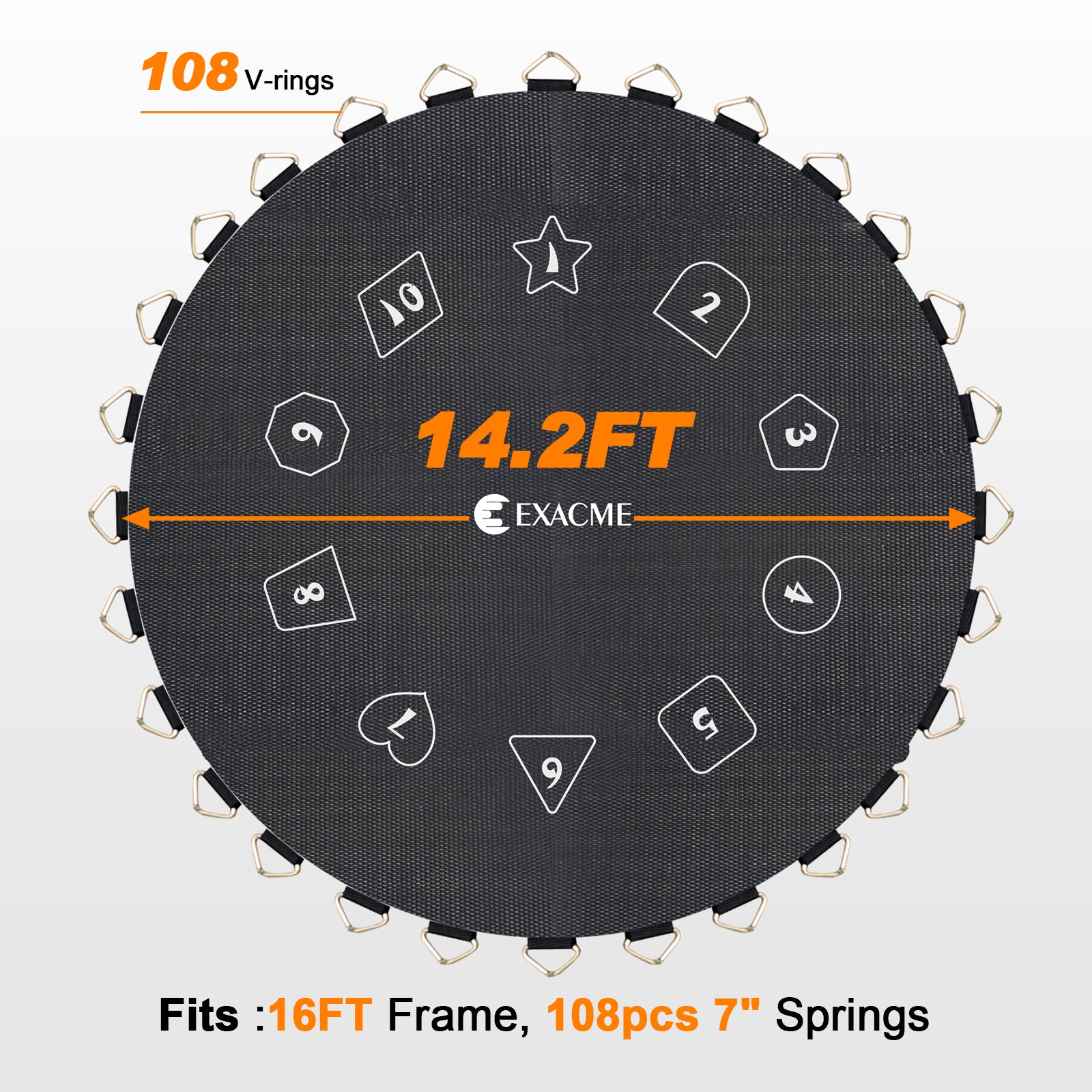 Exacme Jumping Mat Replacement for 12 14 15 16 Foot T-series
