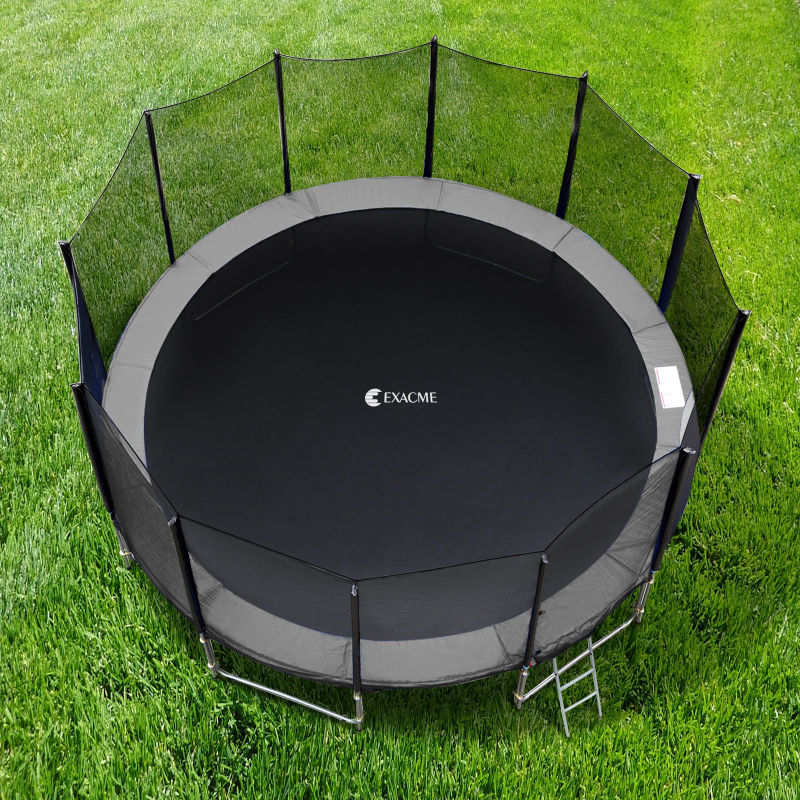 ExacMe Thicker Trampoline Pad with Opening, Replacement Spring Cover Safety Pads with Storage Bag, Gray 6181-P-GY