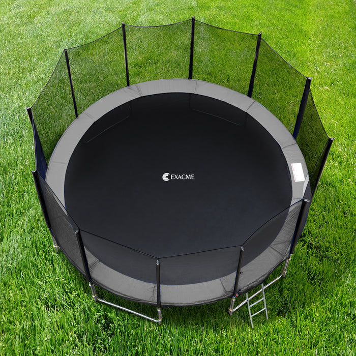 ExacMe Thicker Trampoline Pad with Opening, Replacement Spring Cover Safety Pads with Storage Bag, Gray 6181-P-GY