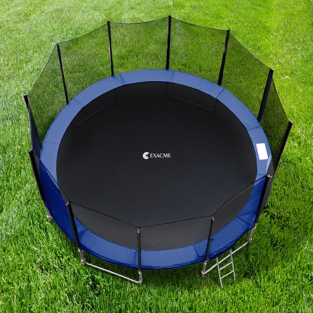ExacMe Thicker Trampoline Pad with Opening, Replacement Spring Cover Safety Pads with Storage Bag, Dark Blue 6181-P-NB