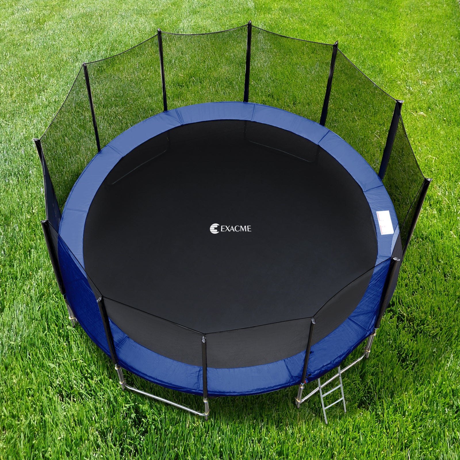 ExacMe Thicker Trampoline Pad with Opening, Replacement Spring Cover Safety Pads with Storage Bag, Dark Blue 6181-P-NB