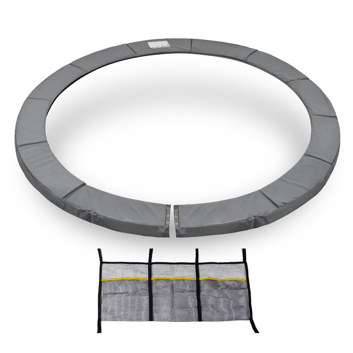 ExacMe Thicker Trampoline Pad with Opening, Replacement Spring Cover Safety Pads with Storage Bag, Gray 6181-P-GY