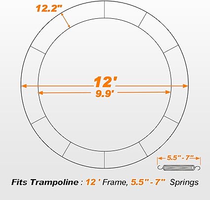 Premium Thicker Trampoline Replacement Pad with Opening and Storage Bag  8 10 12 13 14 15 16FT