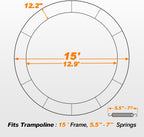 Premium Thicker Trampoline Replacement Pad with Opening and Storage Bag  8 10 12 13 14 15 16FT