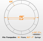 Premium Thicker Trampoline Replacement Pad with Opening and Storage Bag  8 10 12 13 14 15 16FT