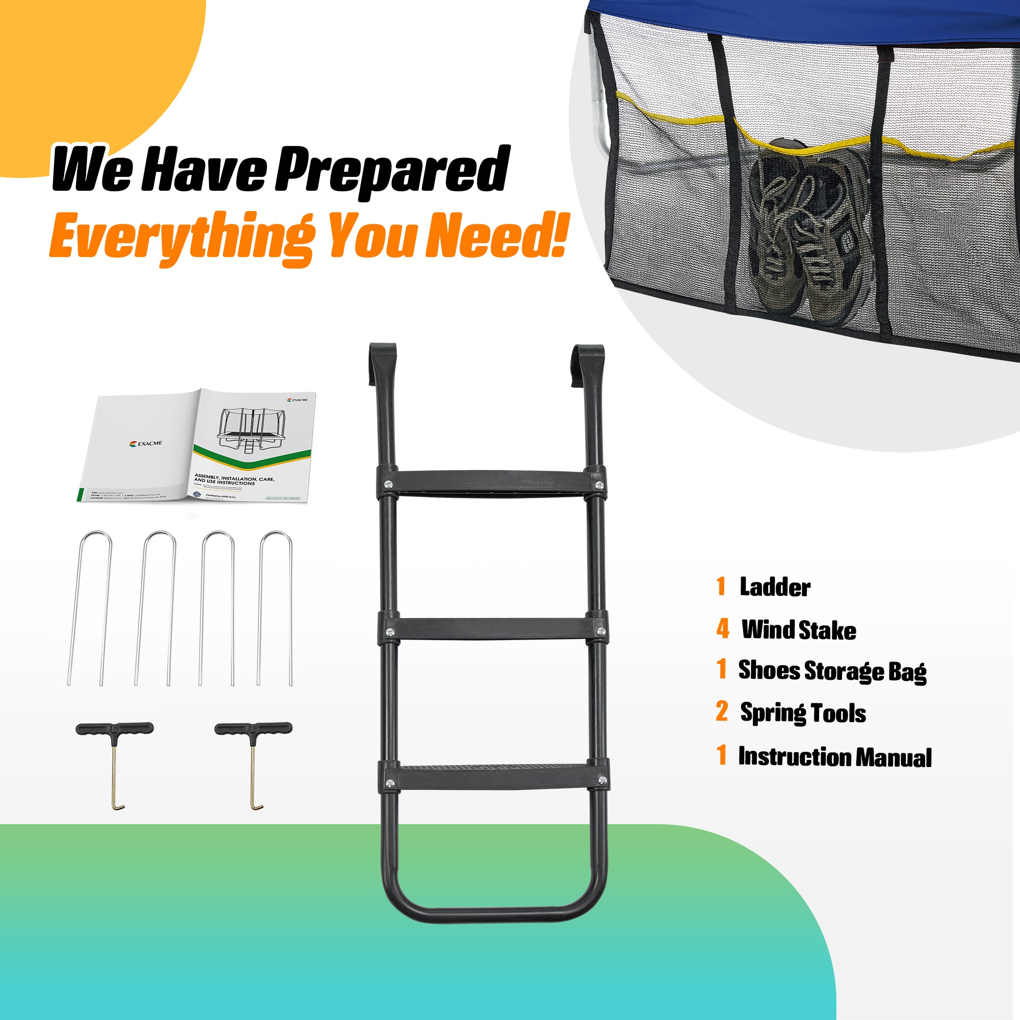 Rectangular Trampoline with Net  7×10FT   8×12FT   9×14FT