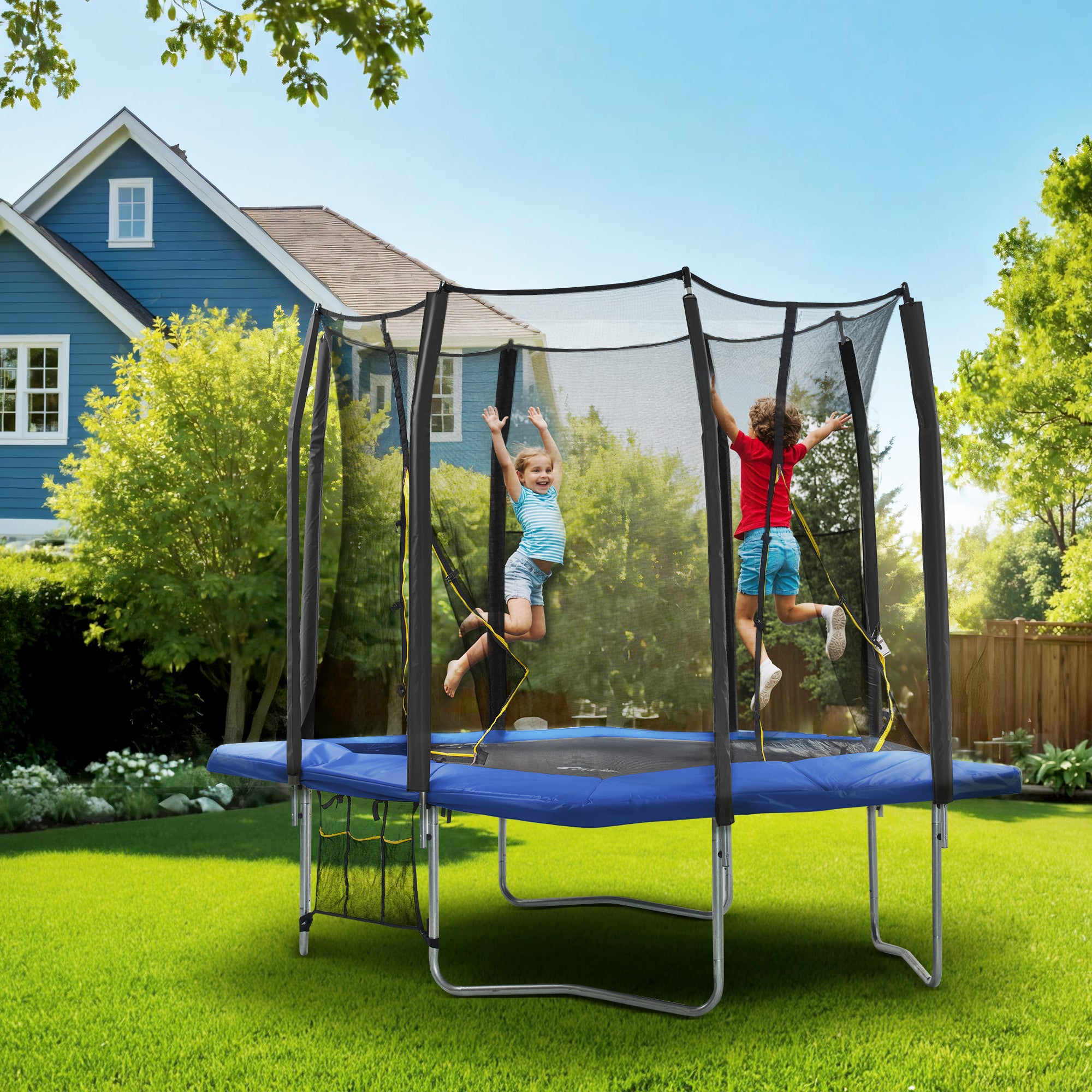 Rectangular Trampoline with Net  7×10FT   8×12FT   9×14FT