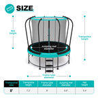 Double-Frame Round Trampoline with Net  8/10/12/14/15/16FT