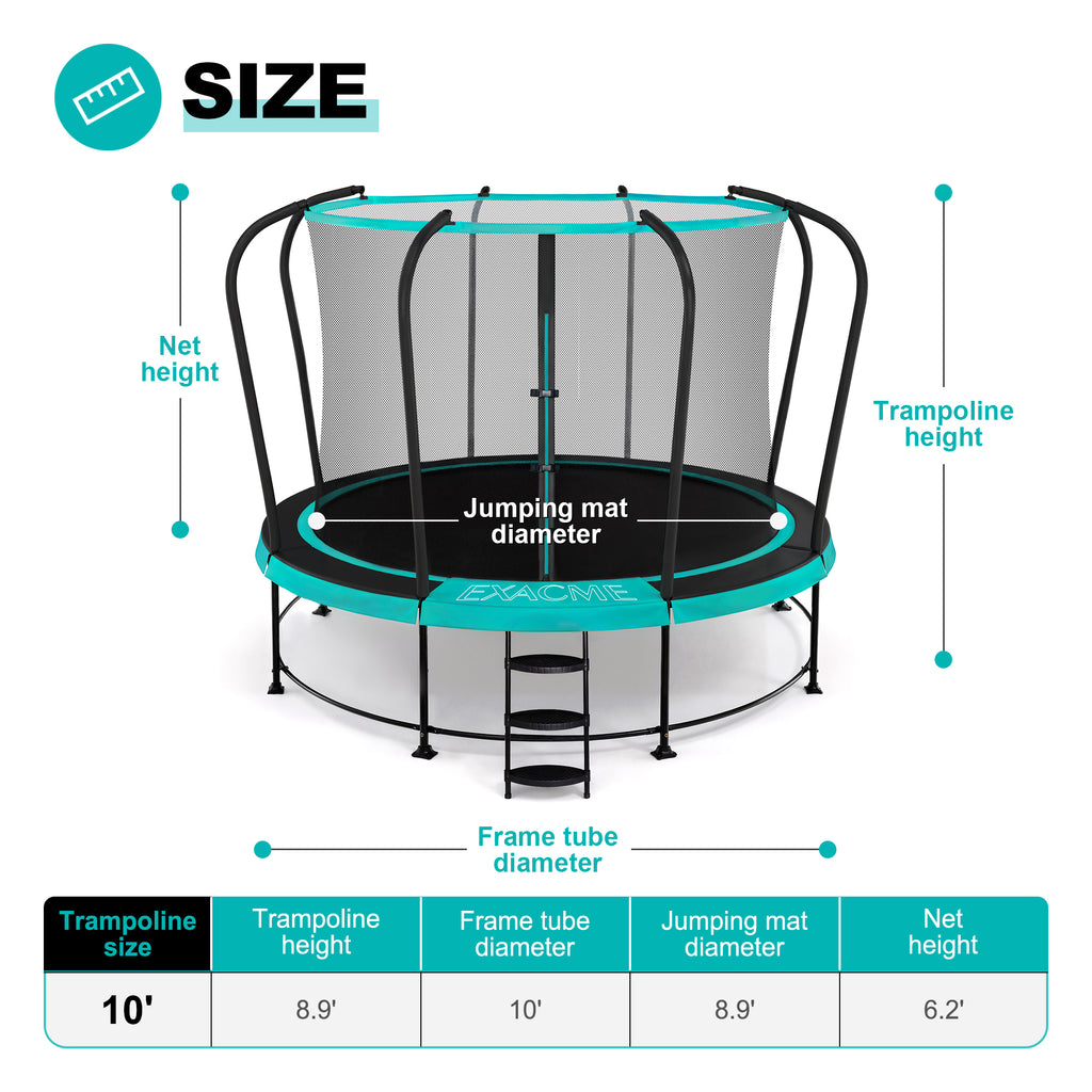 Double-Frame Round Trampoline with Net  8/10/12/14/15/16FT