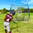 ExacMe 7'×7' 6pc Baseball Softball Hitting Pitching Net with Strike Zone, Tee, Caddy and Carry Bag, Baseball Batting Backstop Practice Net, BS084