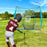 ExacMe 7'×7' 6pc Baseball Softball Hitting Pitching Net with Strike Zone, Tee, Caddy and Carry Bag, Baseball Batting Backstop Practice Net, BS084