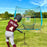 ExacMe 8'×8' 6pc Baseball & Softball Practice Net, Hitting Pitching Net with Strike Zone, Tee, Caddy and Carry Bag, BS096