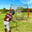ExacMe 7'×7' 6pc Baseball Softball Hitting Pitching Net with Strike Zone, Tee, Caddy and Carry Bag, Baseball Batting Backstop Practice Net, BS084