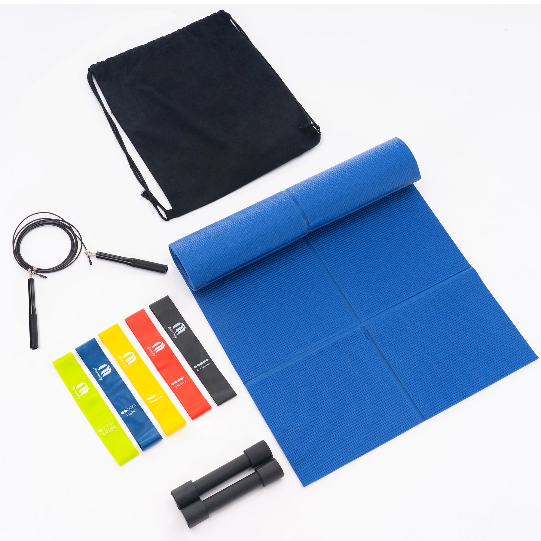 HemingWeigh Yoga Kit - Blue Yoga Mat Set Includes Carrying Strap, Yoga  Blocks, Yoga Strap, and 2 Microfiber Yoga Towels - Yoga Gear and Accessories  for Beginners and Experienced Yogis : 