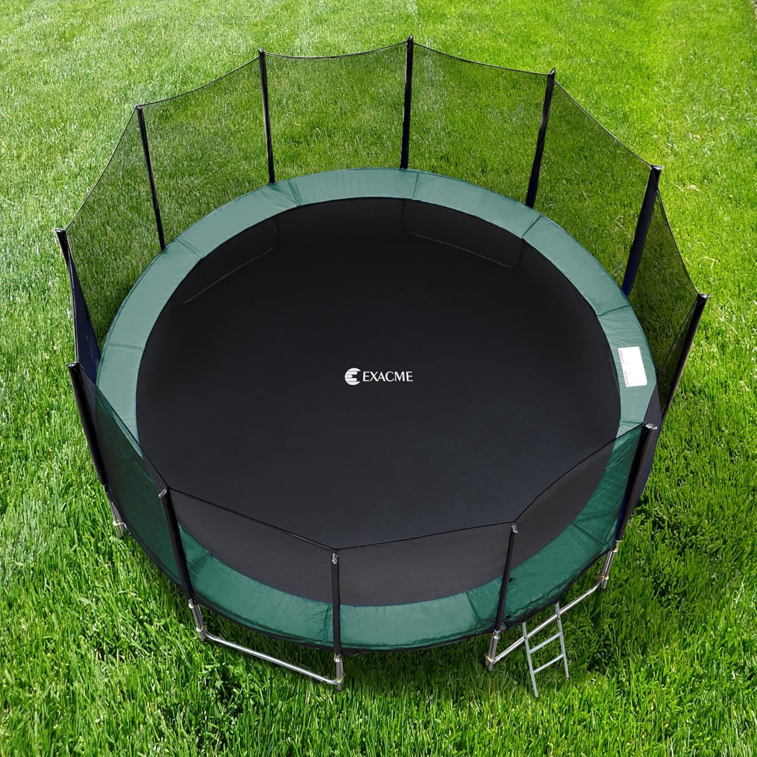 ExacMe Thicker Trampoline Pad with Opening, Replacement Spring Cover Safety Pads with Storage Bag, Dark Green 6181-P-DG