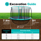In-Ground Round Trampoline with Net  8/10/12/14FT
