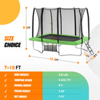 7 × 10FT Rectangle Trampoline for Small Space