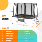 Rectangular Trampoline with Net  7×10FT   8×12FT   9×14FT