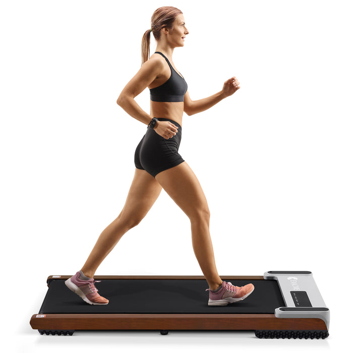 ExacMe Walking Pad, Wood Under Desk Treadmill for Home Office Walking Jogging, Portable Treadmills with LED Display, Remote Control, TM2590