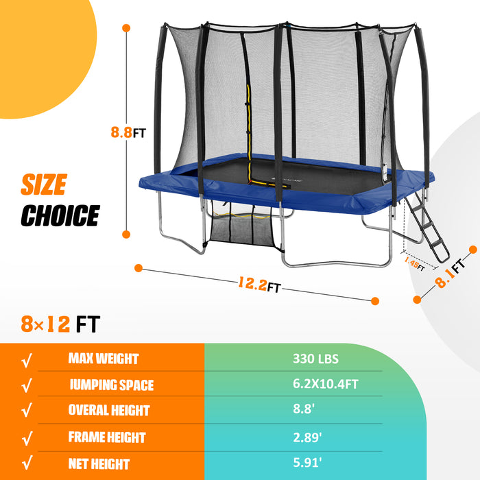8X12FT Rectangle Trampoline