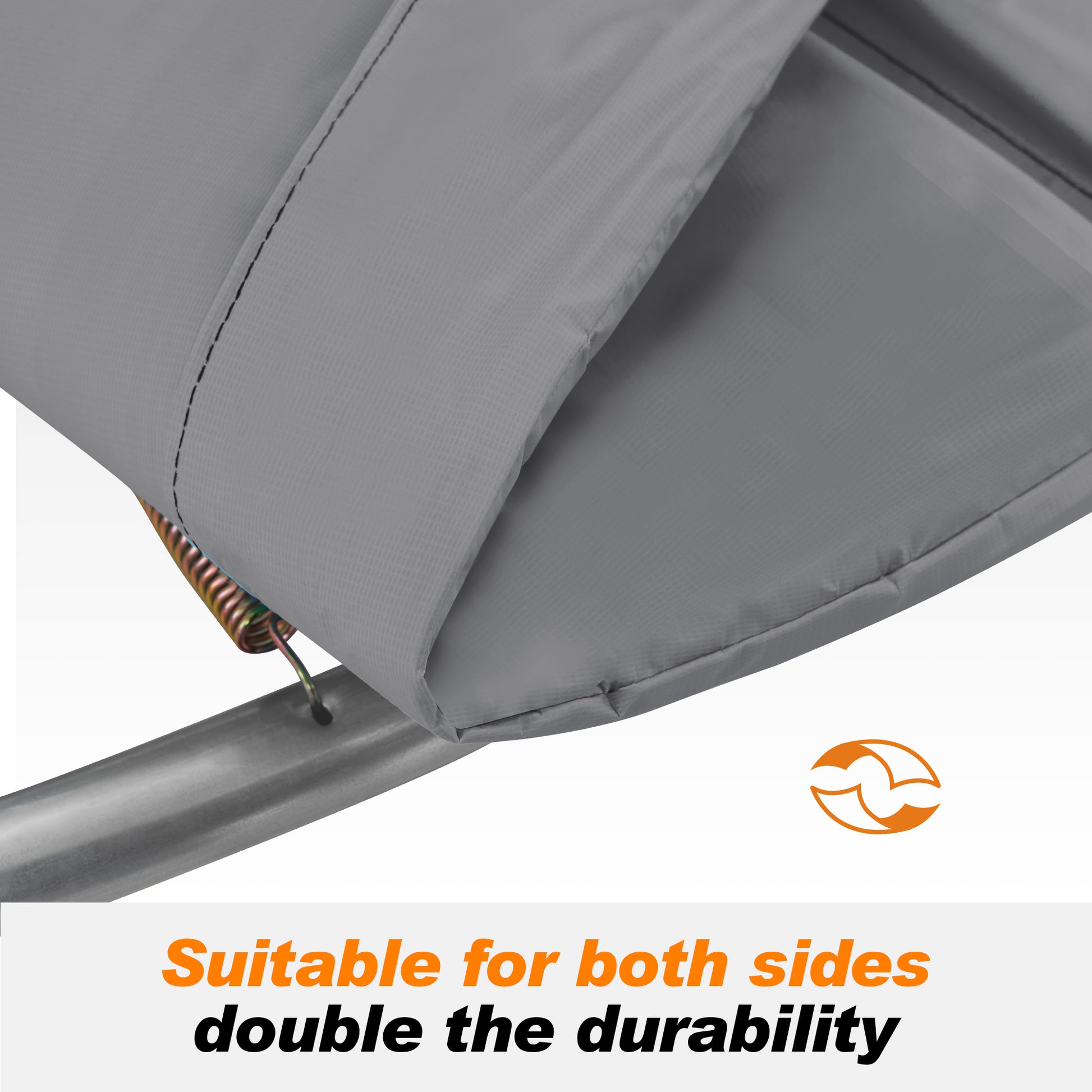 Upgraded Double-Sided Trampoline Pad 8 10 12 14 15 16ft, Replacement Safety Spring Cover Round, Waterproof Tear-Resistant, No Hole for Pole