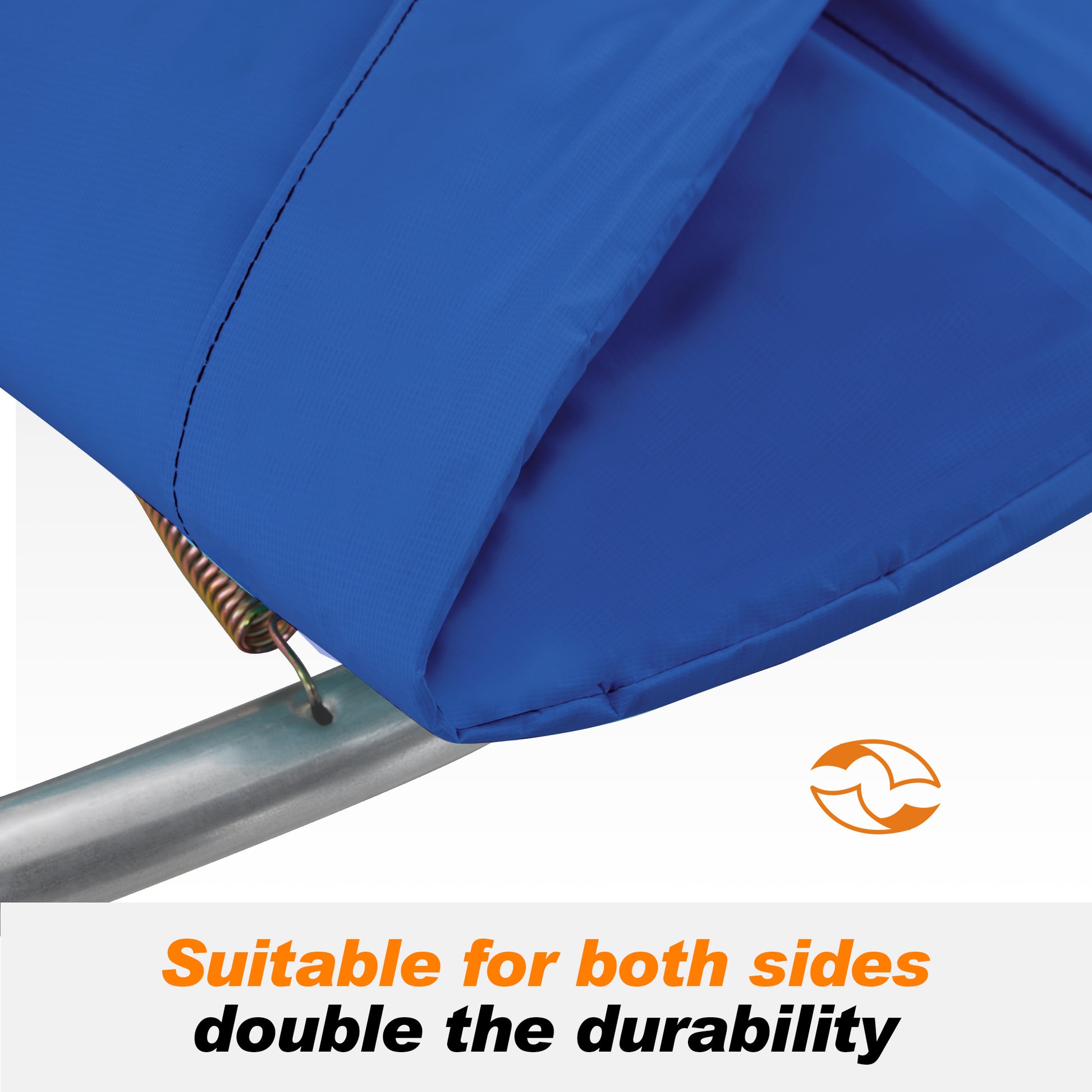 Upgraded Double-Sided Trampoline Pad 8 10 12 14 15 16ft, Replacement Safety Spring Cover Round, Waterproof Tear-Resistant, No Hole for Pole