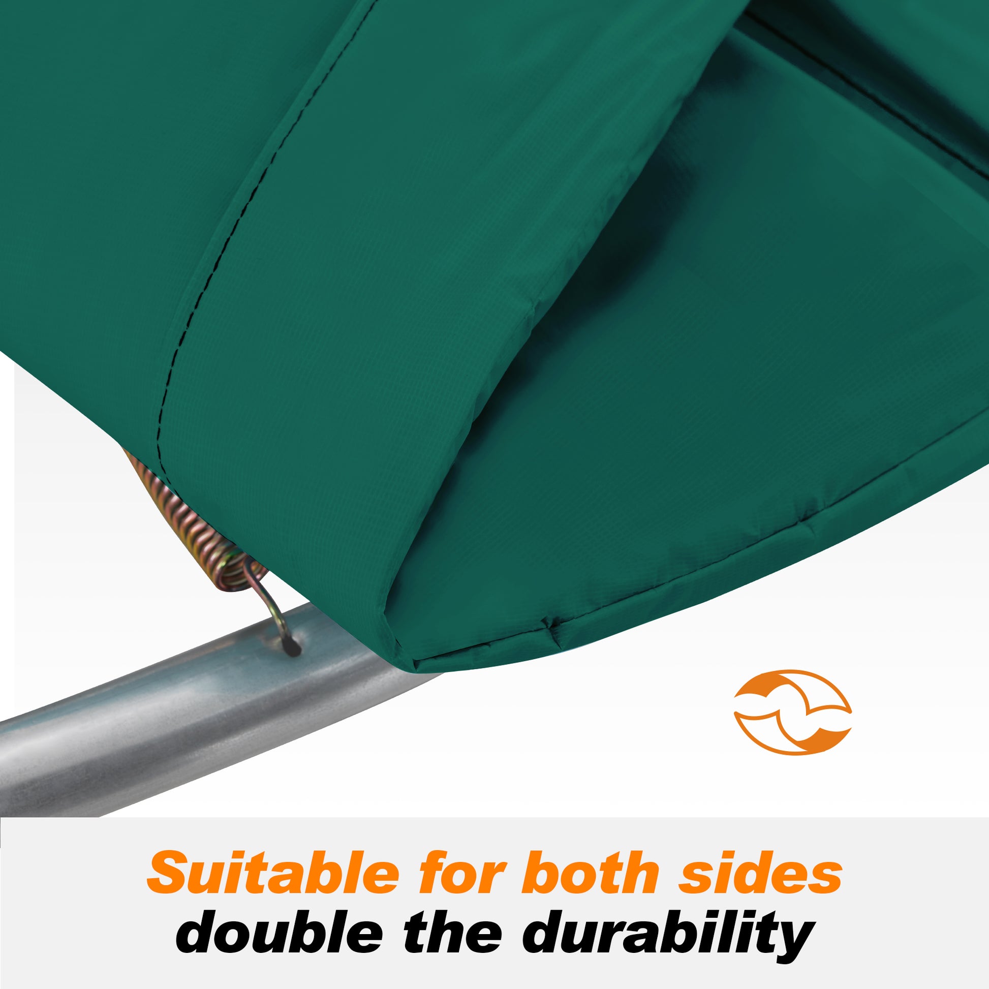 Upgraded Double-Sided Trampoline Pad 8 10 12 14 15 16ft, Replacement Safety Spring Cover Round, Waterproof Tear-Resistant, No Hole for Pole