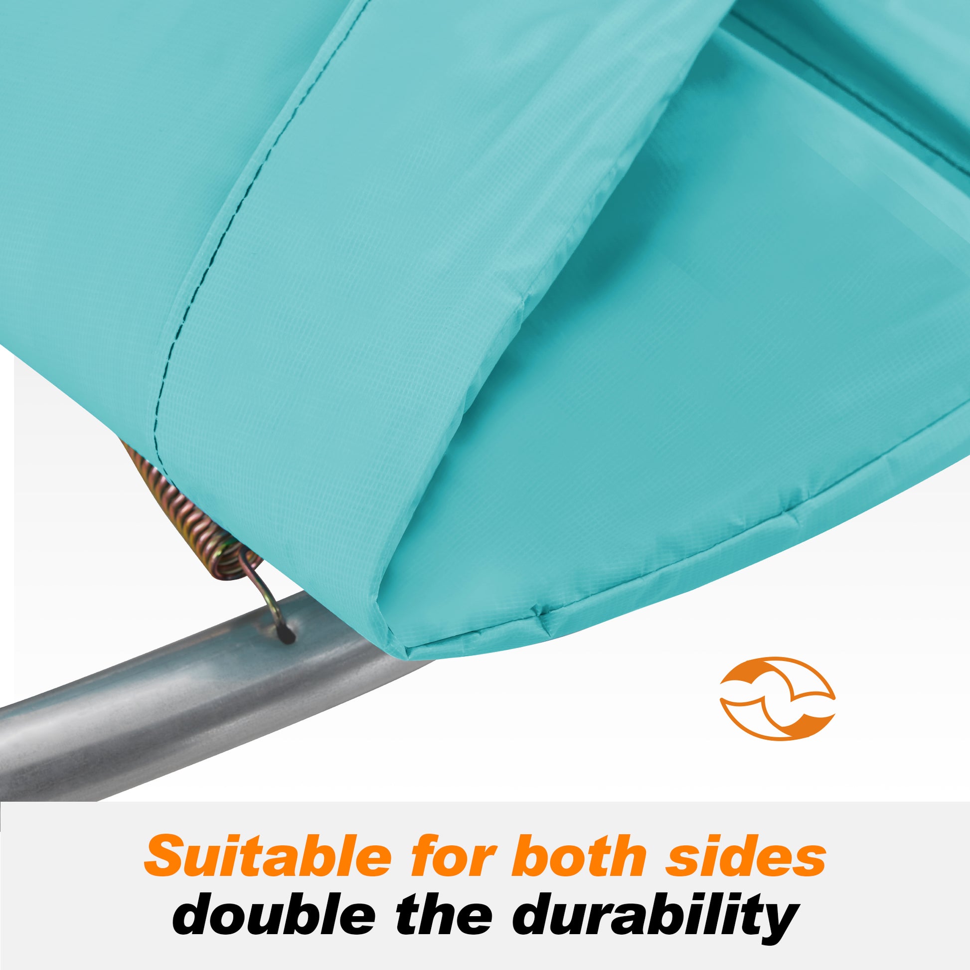 Upgraded Double-Sided Trampoline Pad 8 10 12 14 15 16ft, Replacement Safety Spring Cover Round, Waterproof Tear-Resistant, No Hole for Pole