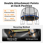 Premium Thicker Trampoline Replacement Pad with Opening and Storage Bag  8 10 12 13 14 15 16FT