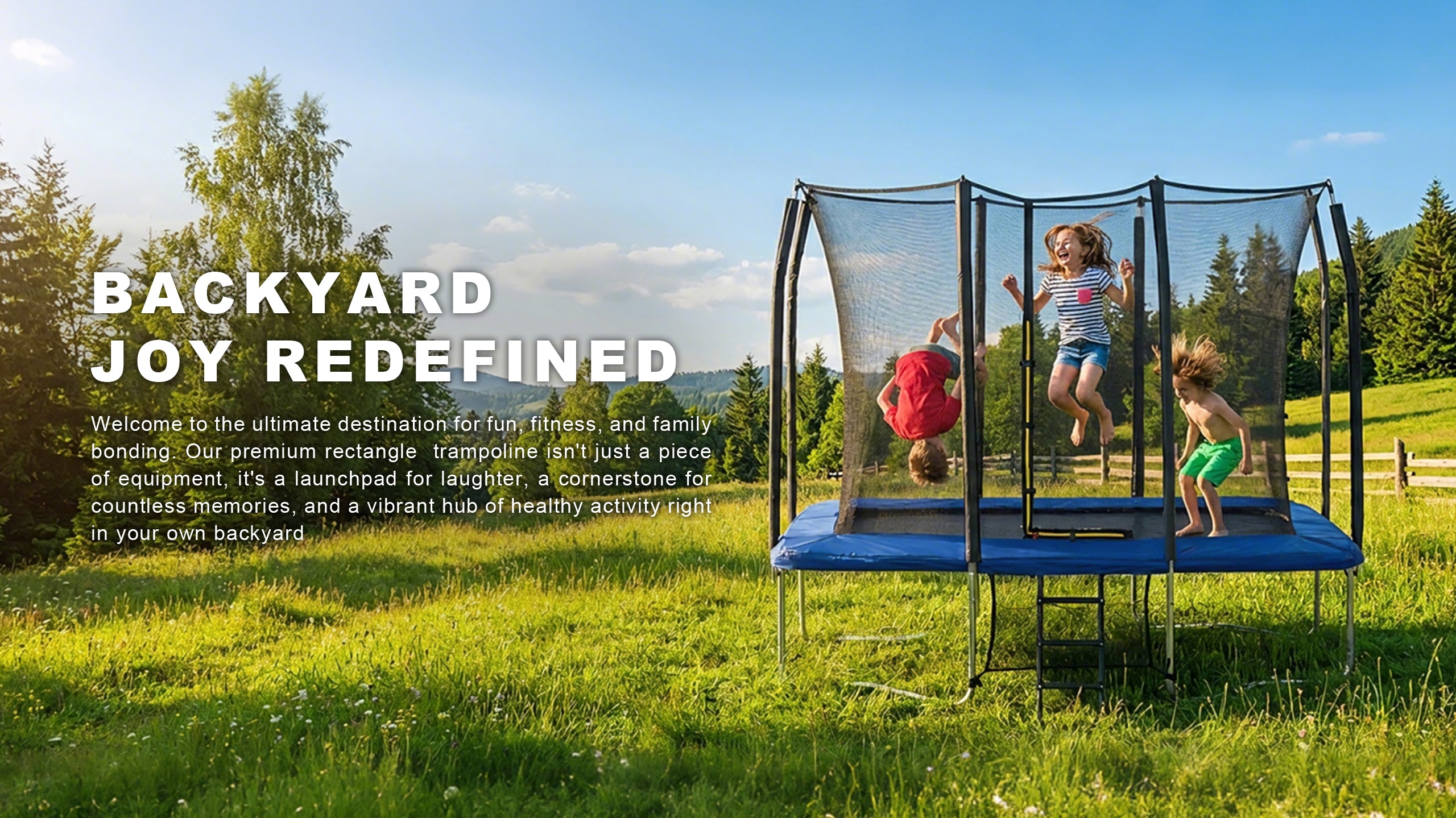7 × 10FT Rectangle Trampoline for Small Space – ExacMe